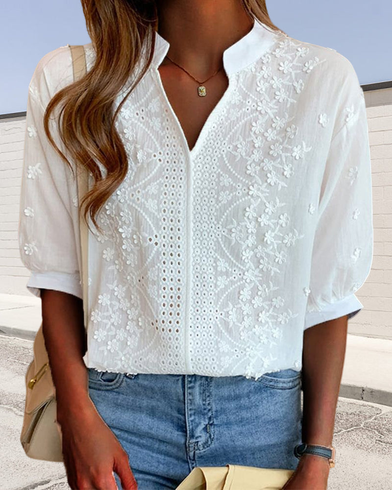 Dina - Chic Embroidered Blouse