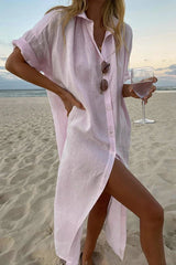 Gracey - Airy Beach Shirt Dress for Summer