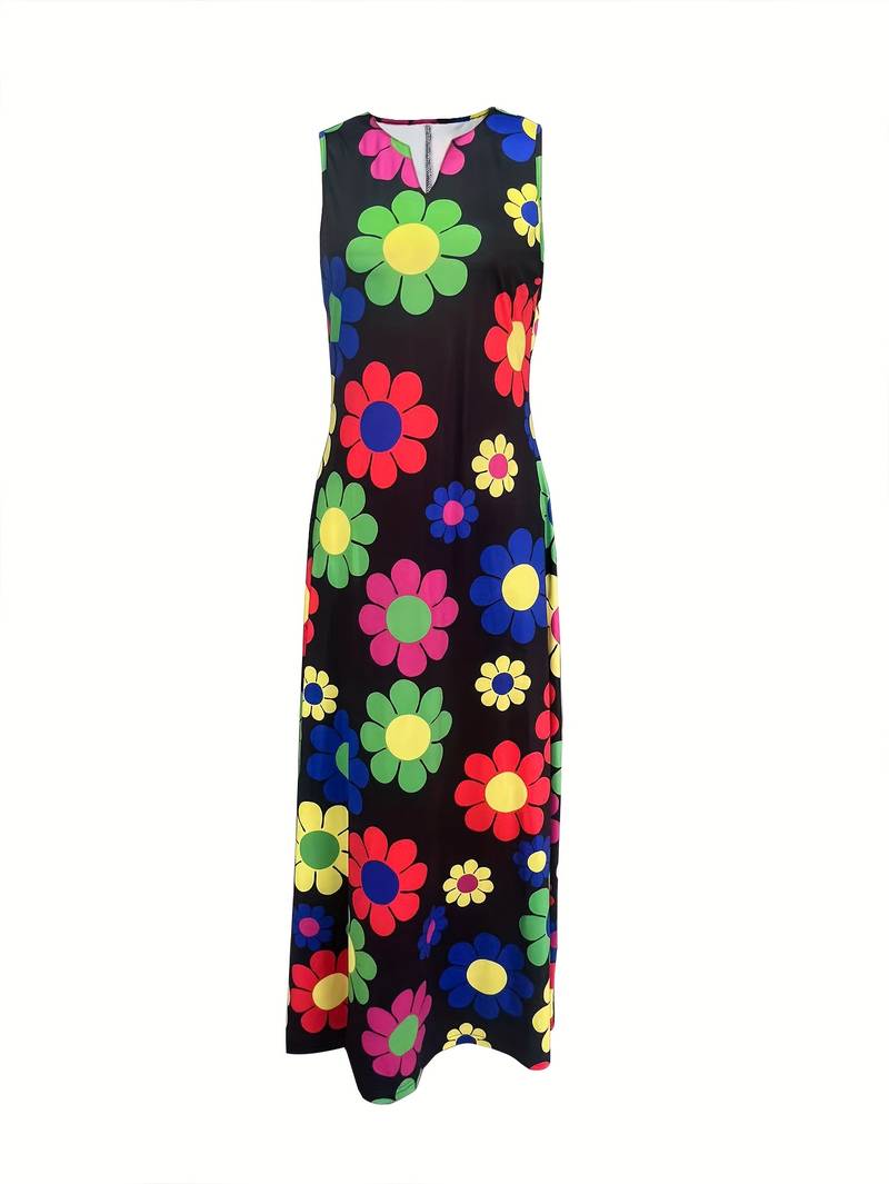Grace - Dress with Floral Pattern and Scalloped Neckline