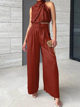 Donna - Fashionable Set with Top and Wide Pants