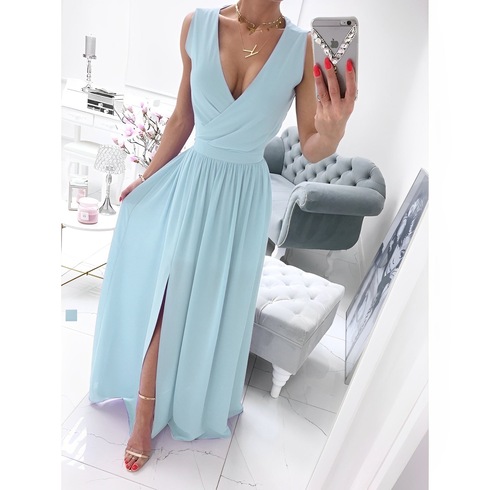 Sleeveless Women's Linen Dress