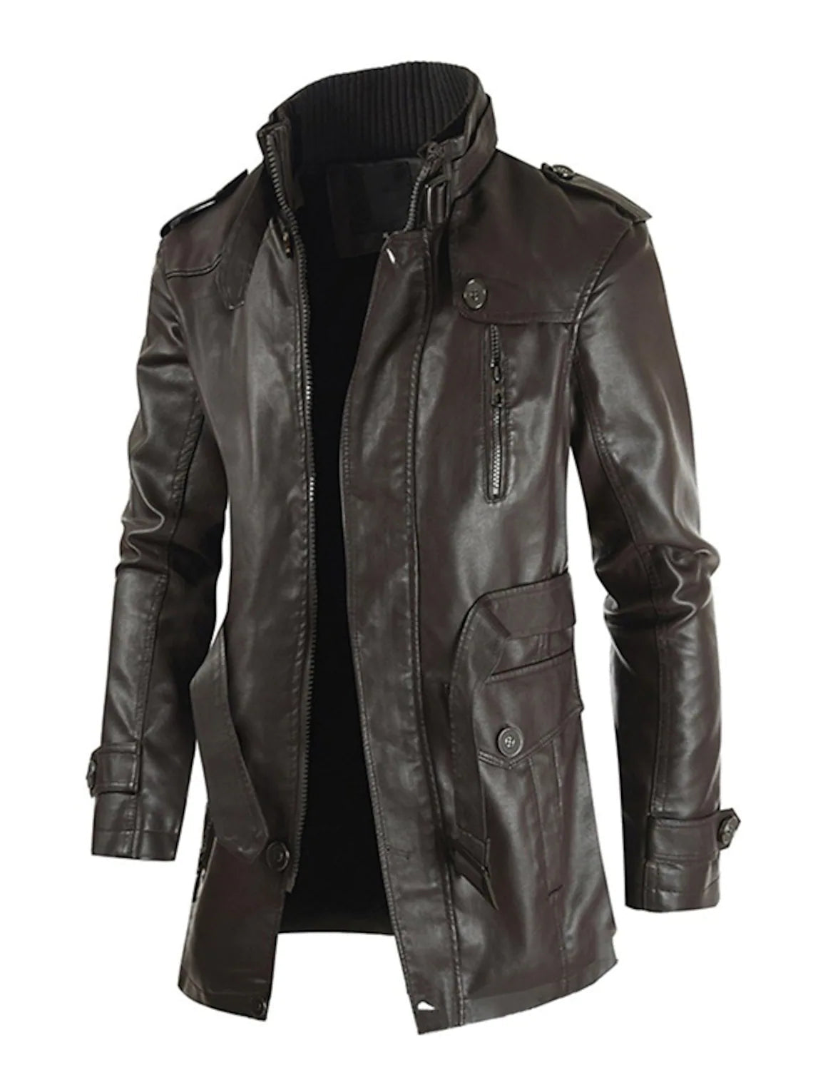 Uilleam - Men's Leather Jacket in Long Cut with Personal Touch