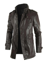 Uilleam - Men's Leather Jacket in Long Cut with Personal Touch