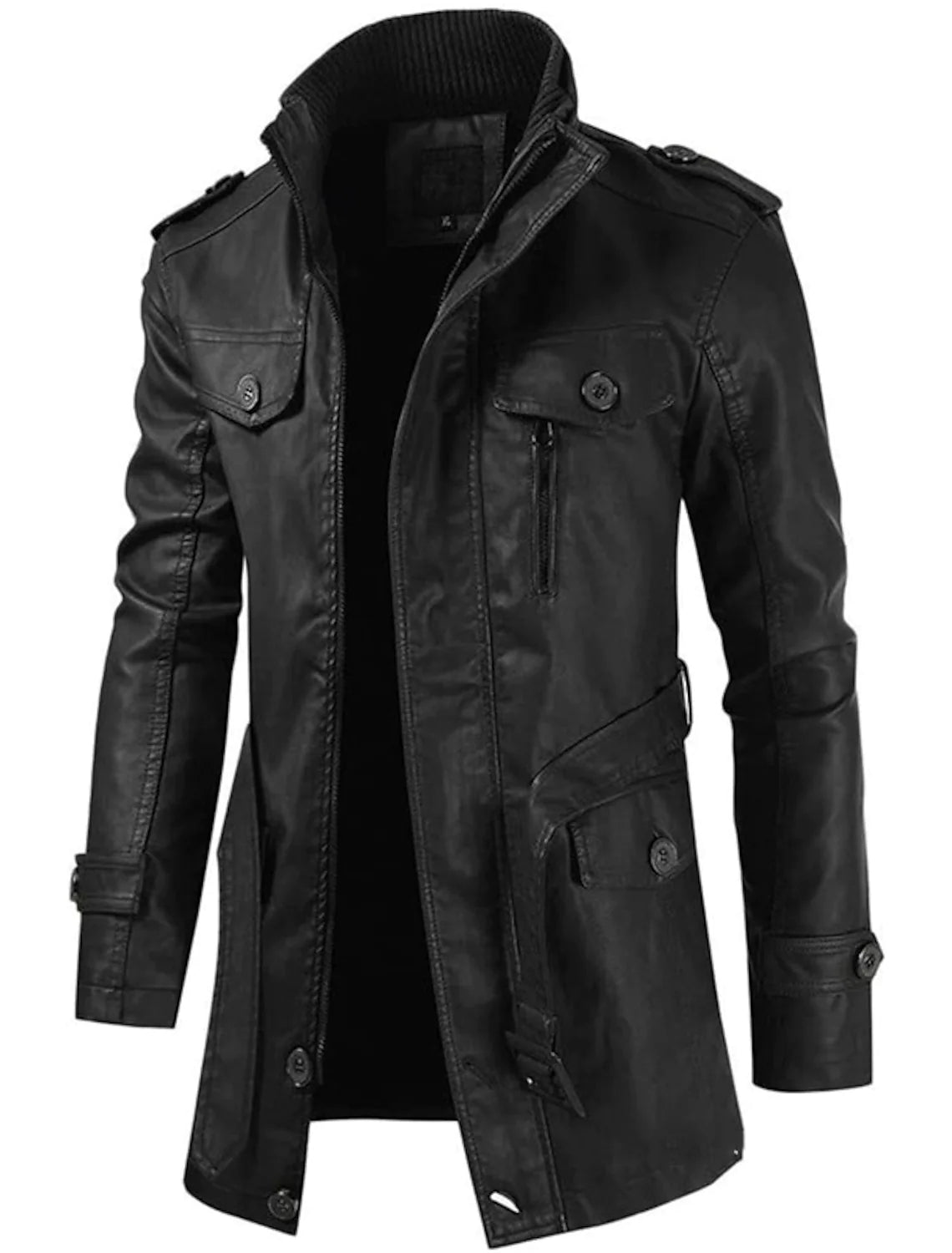Uilleam - Men's Leather Jacket in Long Cut with Personal Touch
