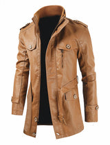 Uilleam - Men's Leather Jacket in Long Cut with Personal Touch