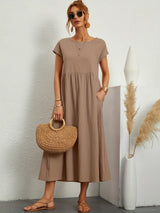 Camell - Dress with Round Neckline