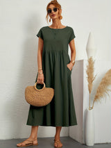 Camell - Dress with Round Neckline