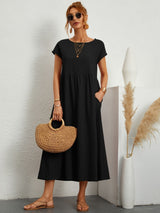 Camell - Dress with Round Neckline