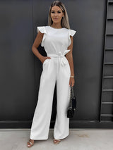 Veronica - Jumpsuit with Belt and Ruffles