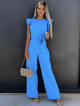 Veronica - Jumpsuit with Belt and Ruffles