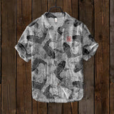 Ogie - Linen shirt with artistic design inspired by vintage fish