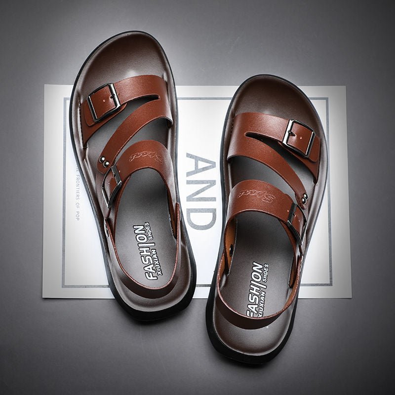 Nathan – Classic Leather Sandals with Buckle
