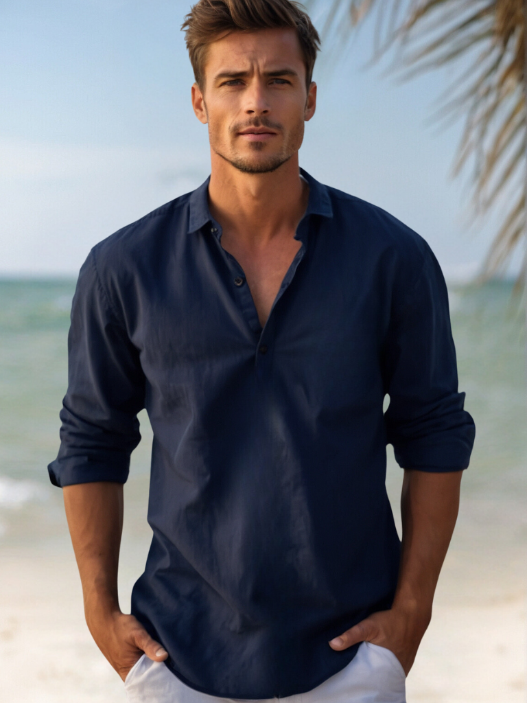 Breathable Men's Linen Shirt - Perfect for Summer
