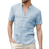Korbin - Casual Men's Linen Shirt with Short Sleeves