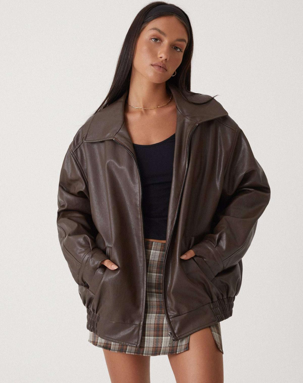 Sophia - Casual Oversized Leather Jacket